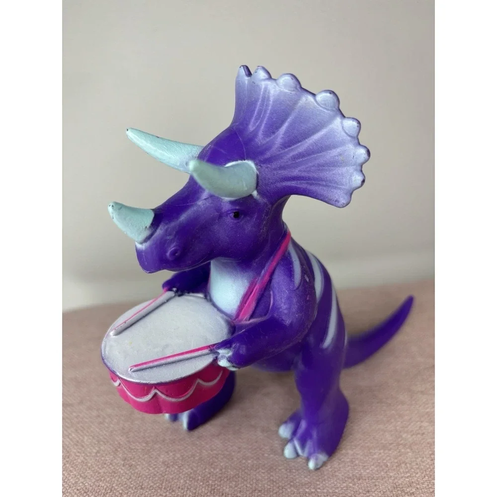 ANKYO Marching Band Dinosaur Triceratops Toy Figure Purple Drum Cake Topper